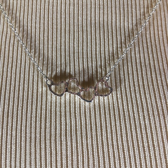 SOLD- 4 hearts necklace in silver - Picture 2 of 3